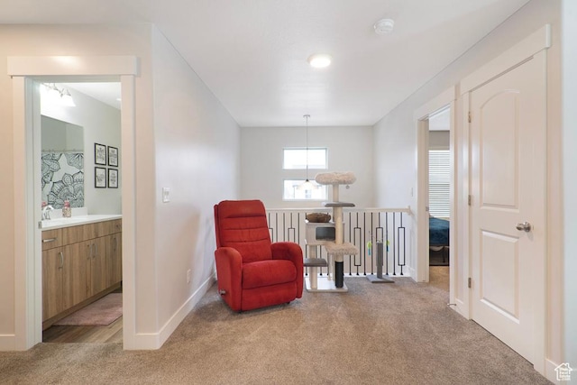 4143 W Gate Keeper Dr, Herriman, UT 84096 - sitting room with light colored carpet and baseboards