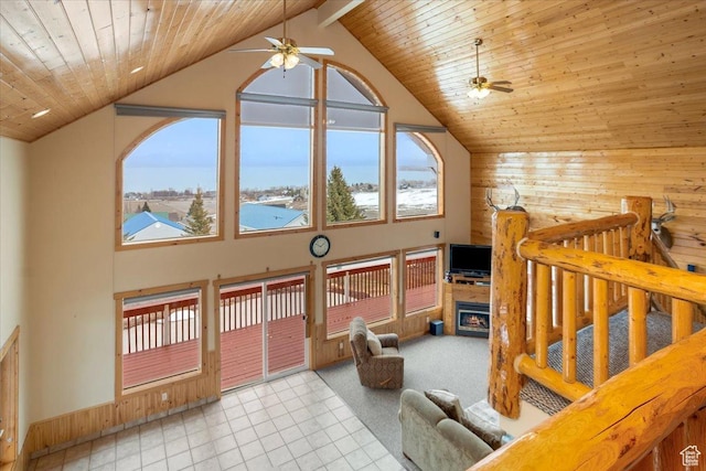 792 S Spruce Dr S, Garden City, UT 84028 - bonus room with high vaulted ceiling, wooden ceiling, and a ceiling fan