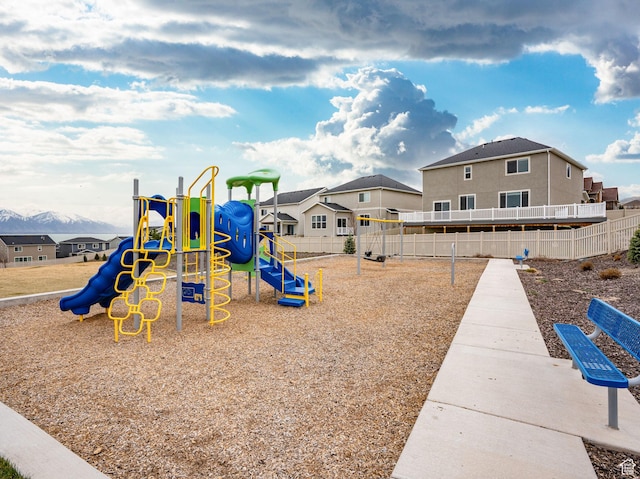 community playground featuring fence