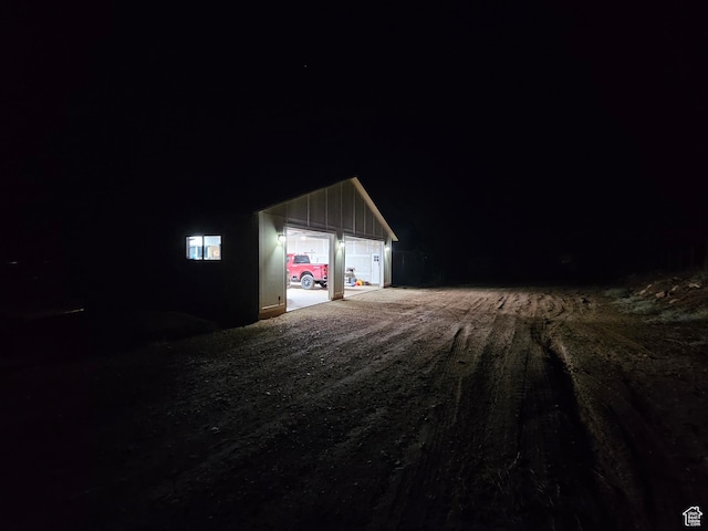 view of garage
