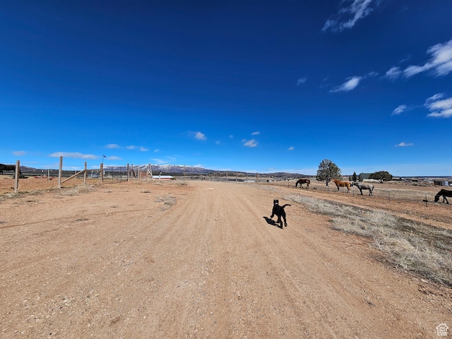 view of road with a rural view