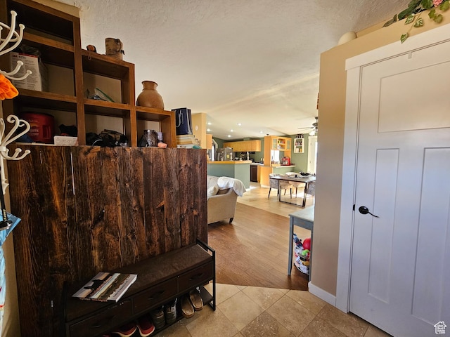 interior space with tile patterned floors
