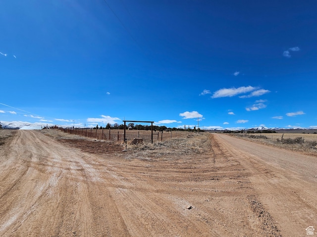 view of road featuring a rural view