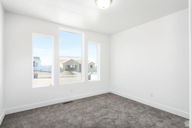 1167 W Rocky Way Unit 617, Grantsville, UT 84029 - spare room with dark carpet, baseboards, a textured ceiling, and visible vents