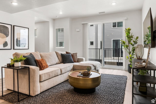2372 W Leigh Ln Unit G25-28, West Haven, UT 84401 - living area featuring visible vents, recessed lighting, and wood finished floors