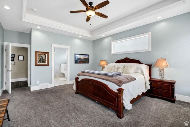 116 N 820 E, Hyde Park, UT 84318 - bedroom with a raised ceiling, carpet floors, recessed lighting, and visible vents