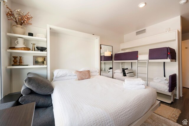 2670 W Canyons Resort Dr Unit 432, Park City, UT 84098 - bedroom with visible vents, wood finished floors, and recessed lighting
