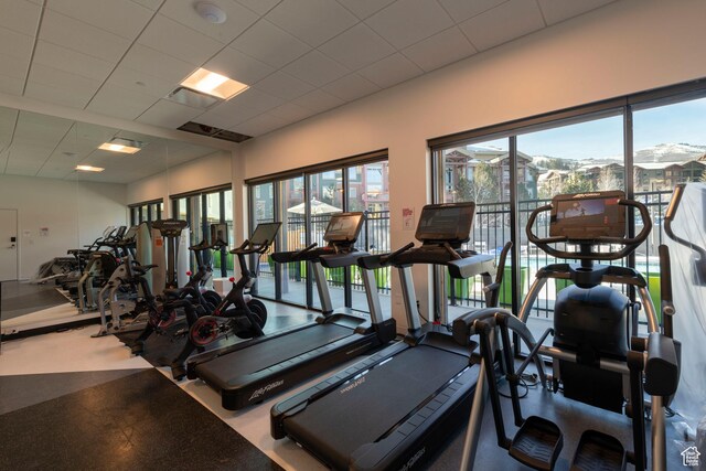 2670 W Canyons Resort Dr Unit 432, Park City, UT 84098 - gym with a drop ceiling