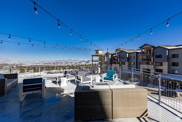 2670 W Canyons Resort Dr Unit 432, Park City, UT 84098 - view of patio with an outdoor living space and a mountain view