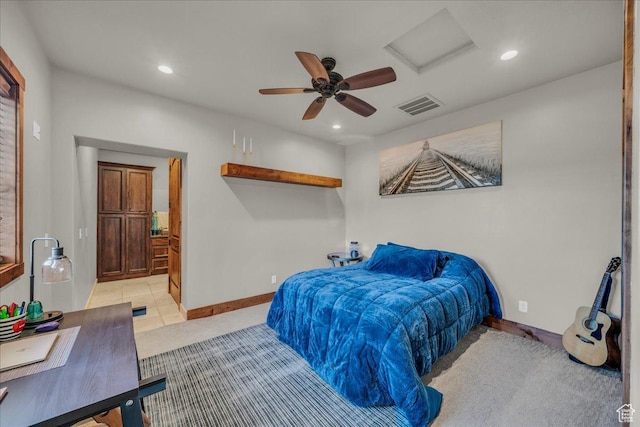 580 S 920 W, Hurricane, UT 84737 - bedroom featuring attic access, baseboards, visible vents, and recessed lighting