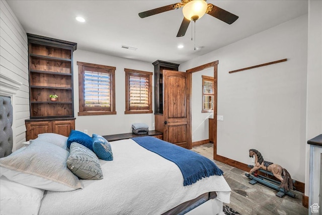 580 S 920 W, Hurricane, UT 84737 - bedroom featuring baseboards, ceiling fan, visible vents, and recessed lighting