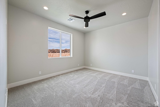 1516 W 800th Cir S, Hurricane, UT 84737 - empty room with baseboards, visible vents, a ceiling fan, and light colored carpet