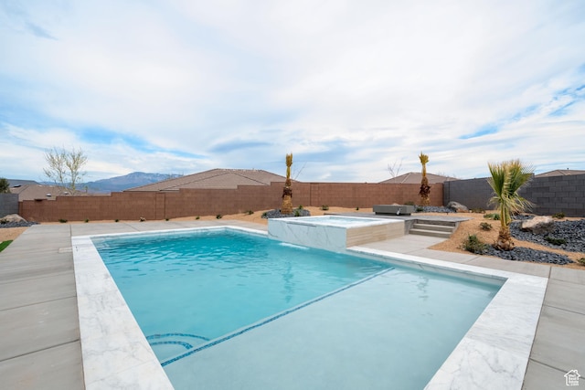 1516 W 800th Cir S, Hurricane, UT 84737 - view of swimming pool with a fenced in pool, a fenced backyard, a patio area, and an in ground hot tub