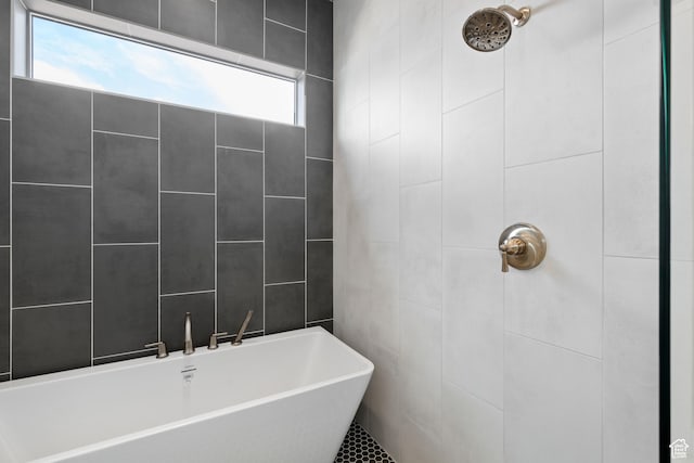 1516 W 800th Cir S, Hurricane, UT 84737 - bathroom featuring a soaking tub, a tile shower, and a healthy amount of sunlight