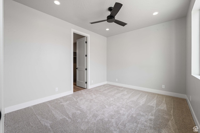 1516 W 800th Cir S, Hurricane, UT 84737 - carpeted empty room with baseboards, recessed lighting, and a ceiling fan