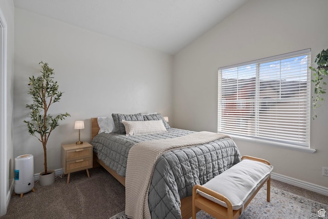 343 S 790 W Unit 301, Pleasant Grove, UT 84062 - carpeted bedroom with baseboards, lofted ceiling, and multiple windows