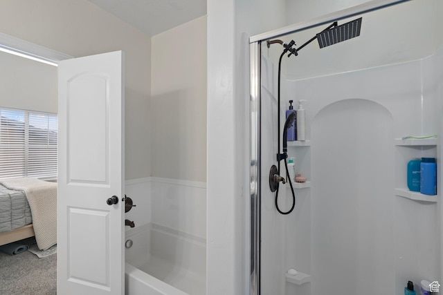 343 S 790 W Unit 301, Pleasant Grove, UT 84062 - bathroom with a shower with door, ensuite bath, and a washtub