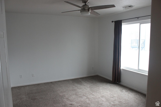 987 S 790 W, Lehi, UT 84043 - carpeted spare room featuring a textured ceiling, baseboards, ceiling fan, and visible vents