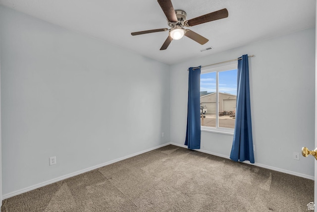 987 S 790 W, Lehi, UT 84043 - spare room featuring baseboards, a ceiling fan, visible vents, and carpet