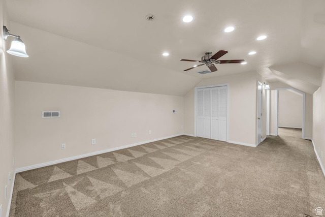 987 S 790 W, Lehi, UT 84043 - bonus room with baseboards, ceiling fan, recessed lighting, carpet floors, and vaulted ceiling