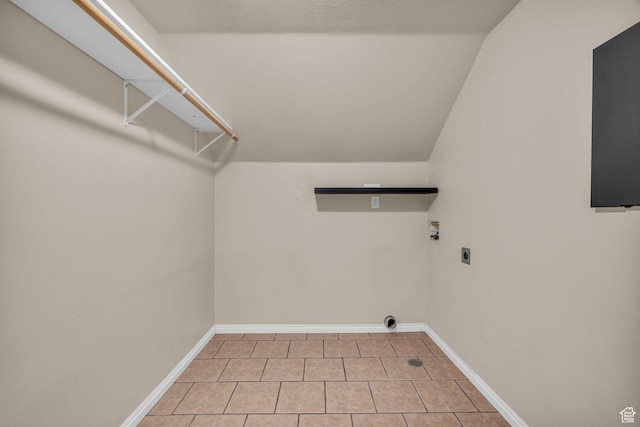 987 S 790 W, Lehi, UT 84043 - clothes washing area featuring hookup for an electric dryer, light tile patterned floors, hookup for a washing machine, baseboards, and laundry area