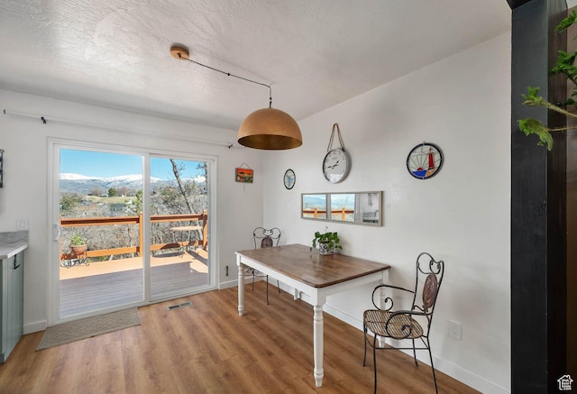 761 E Raygene Way S, North Salt Lake, UT 84054 - dining room featuring wood finished floors, a textured ceiling, baseboards, and visible vents