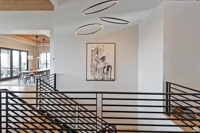 7045 E Moon Light Dr, Heber City, UT 84032 - stairs with a raised ceiling