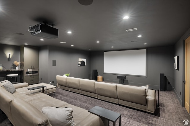 7045 E Moon Light Dr, Heber City, UT 84032 - carpeted cinema with recessed lighting and baseboards