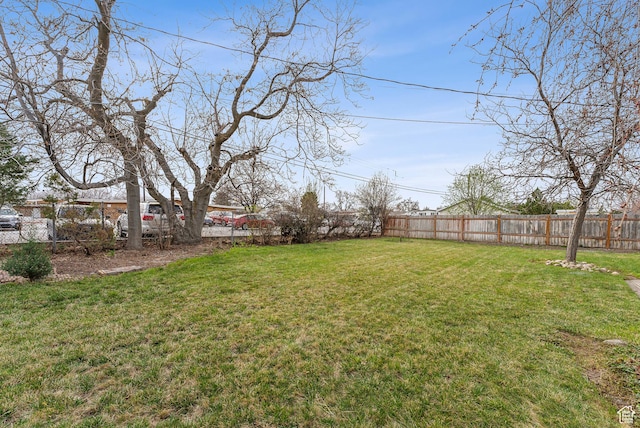 view of yard featuring fence