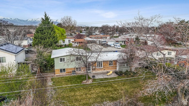 aerial view featuring a residential view