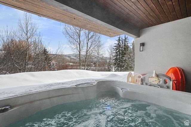 8680 Saddleback Cir, Park City, UT 84098 - snow covered pool with a hot tub