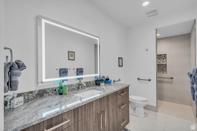 599 W 170 S, La Verkin, UT 84745 - bathroom with visible vents, toilet, tile patterned flooring, and vanity