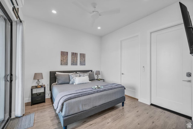 599 W 170 S, La Verkin, UT 84745 - bedroom with a ceiling fan, light wood-style flooring, baseboards, and recessed lighting