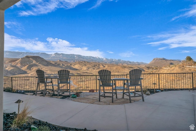 599 W 170 S, La Verkin, UT 84745 - view of patio / terrace featuring a mountain view and fence