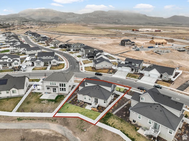 13099 S Twisted Oak Dr, Herriman, UT 84096 - drone / aerial view featuring a residential view and a mountain view