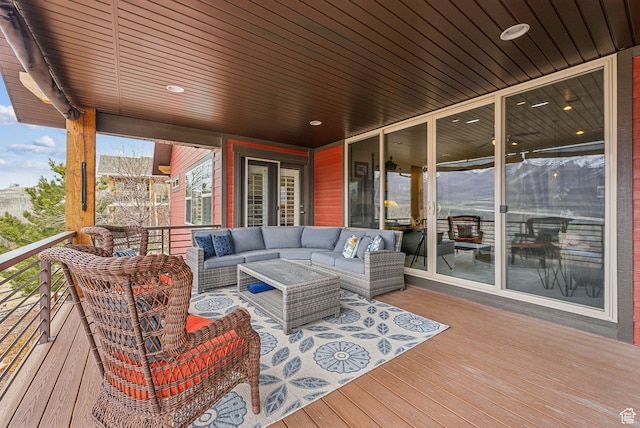 5265 N Laurelwood St N, Heber City, UT 84032 - wooden terrace with an outdoor hangout area