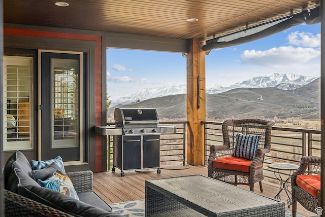 5265 N Laurelwood St N, Heber City, UT 84032 - deck featuring a mountain view and area for grilling