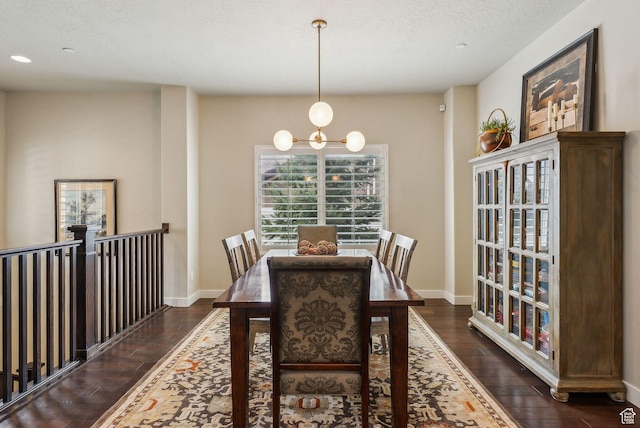 5265 N Laurelwood St N, Heber City, UT 84032 - dining room featuring an inviting chandelier, baseboards, dark wood-style floors, and recessed lighting