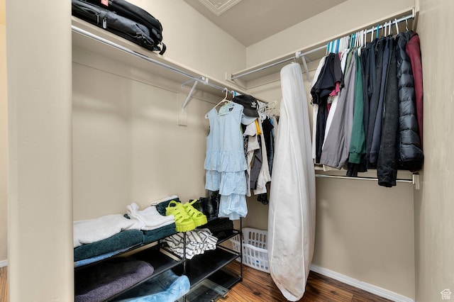 6613 W Ivy Gable Dr, West Jordan, UT 84081 - walk in closet featuring wood finished floors