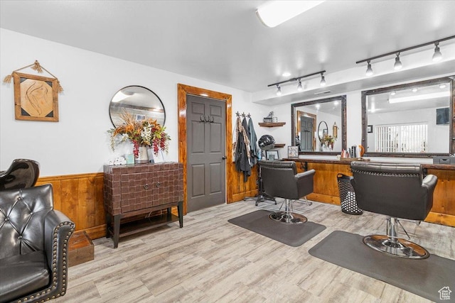 170 E 400 N, Mount Pleasant, UT 84647 - office space featuring light wood-style flooring, wooden walls, and wainscoting