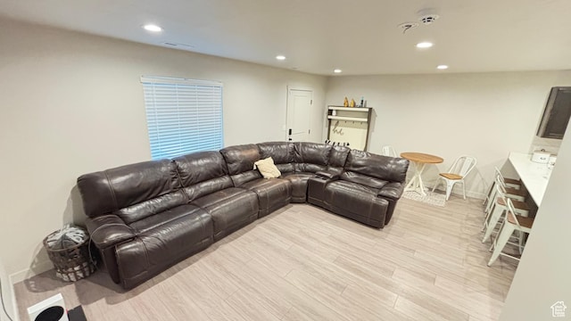 1794 N 1260 E, Payson, UT 84651 - living area with light wood finished floors, baseboards, visible vents, and recessed lighting