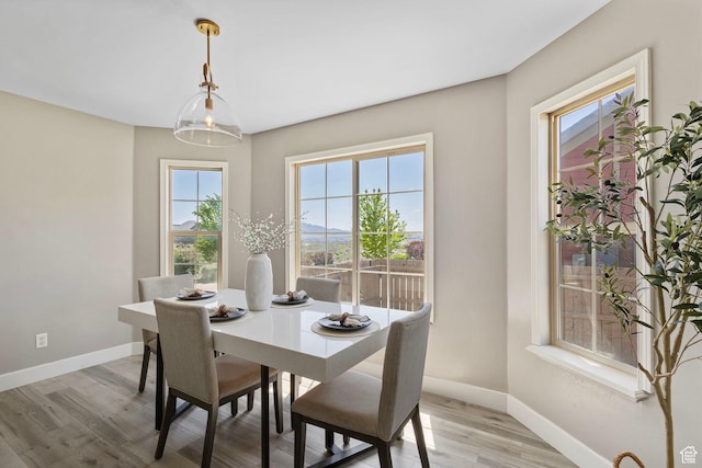 5025 N Shady Bend Ln, Lehi, UT 84043 - dining area with healthy amount of natural light, baseboards, and light wood-style floors