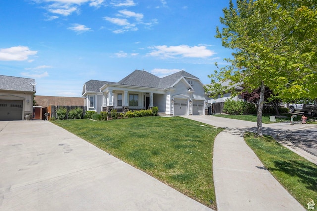 5025 N Shady Bend Ln, Lehi, UT 84043 - view of front of home featuring driveway, a porch, a garage, and roof with shingles
