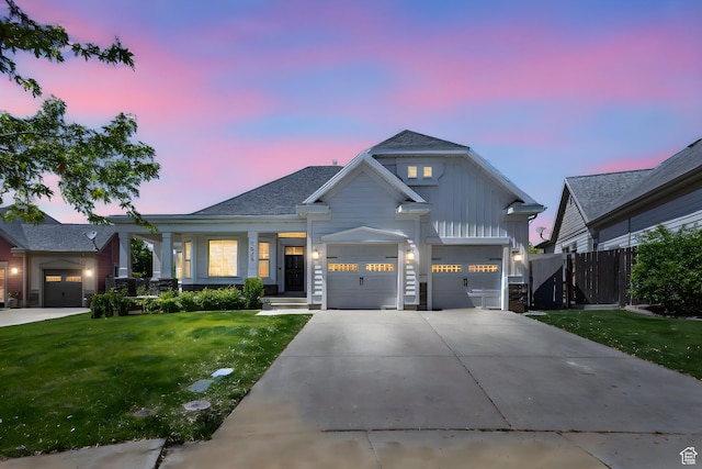 5025 N Shady Bend Ln, Lehi, UT 84043 - view of front of home featuring driveway, a garage, and board and batten siding