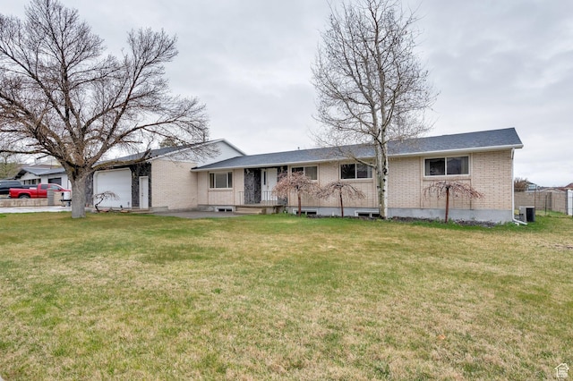 6102 W 13400 S, Herriman, UT 84096 - ranch-style house featuring brick siding, a garage, and a front lawn