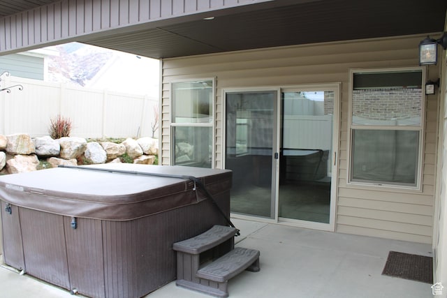1660 N 475 E, North Ogden, UT 84404 - view of patio with fence and a hot tub