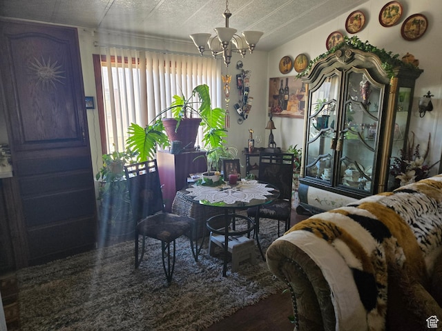 dining room featuring a chandelier