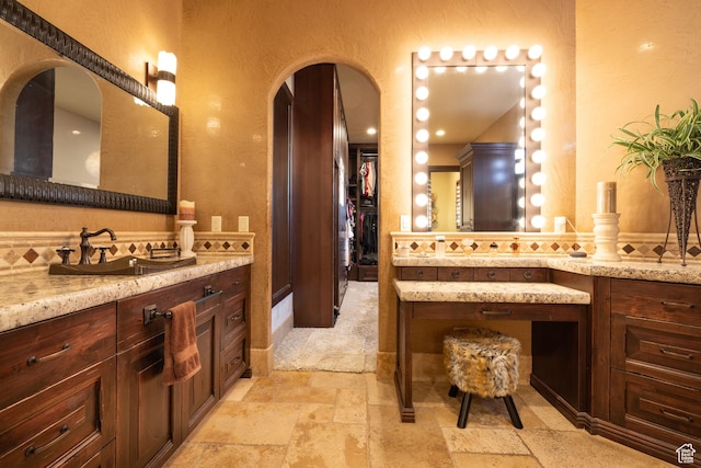 4757 Hidden Lake Dr, Bountiful, UT 84010 - full bathroom featuring vanity and stone tile flooring