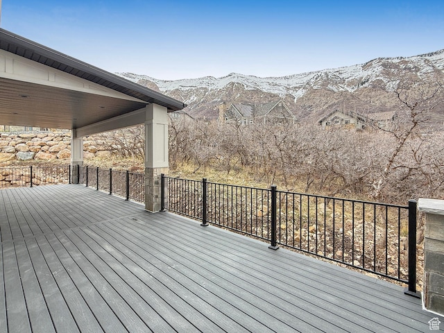 4014 N Dillon Way N, Ogden, UT 84414 - wooden deck with a mountain view