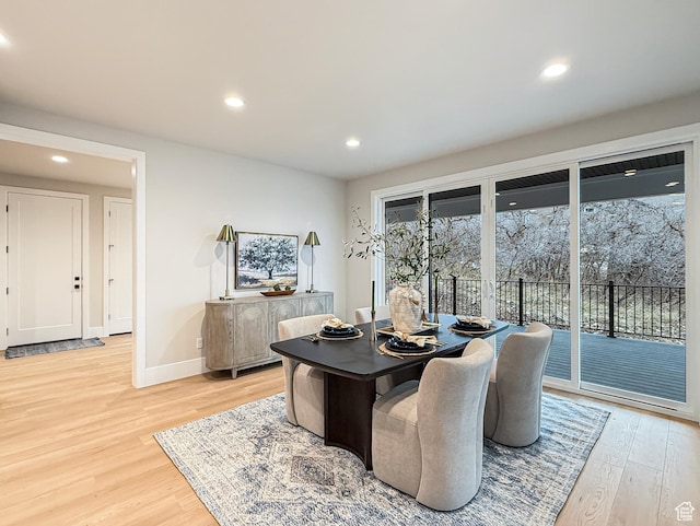 4014 N Dillon Way N, Ogden, UT 84414 - dining space featuring baseboards, light wood-type flooring, and recessed lighting